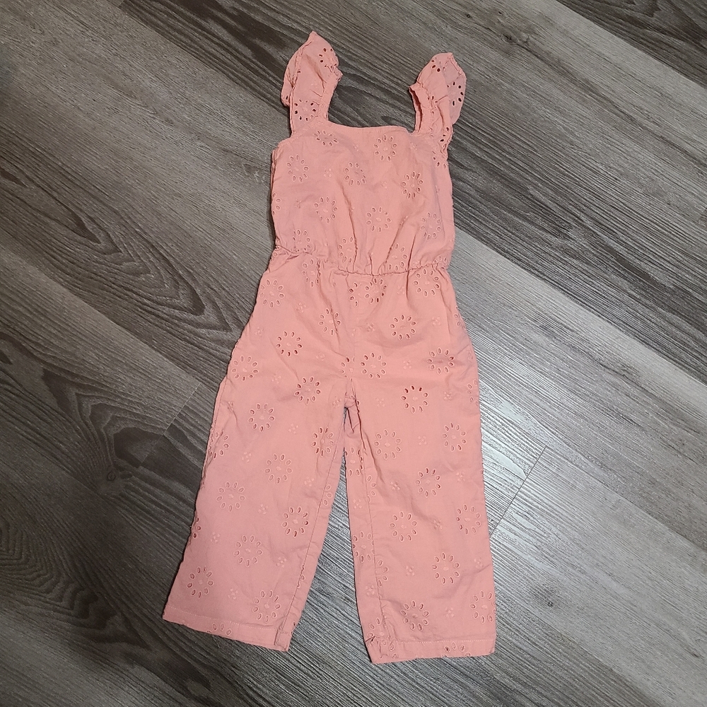 Girl's Carter's Pink Eyelet Romper/Jumpsuit 4